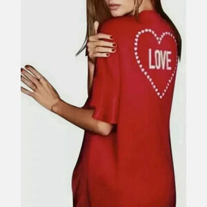 $58 NWT Victoria’s Secret Kimono Red Heart Love Slip Robe Lingerie Wrap ONE SIZE